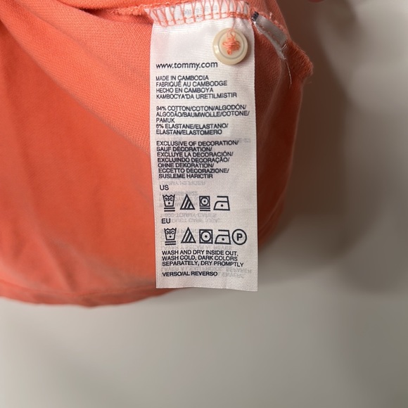 Tommy Hilfiger Short Sleeve Polo Shirt Mens Size XL Salmon Pink - Picture 4 of 7